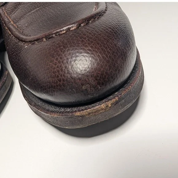 Meermin Dark Brown Pebble Grain Penny Loafers Goodyear Men 9.5UK 10.5US Mallorca